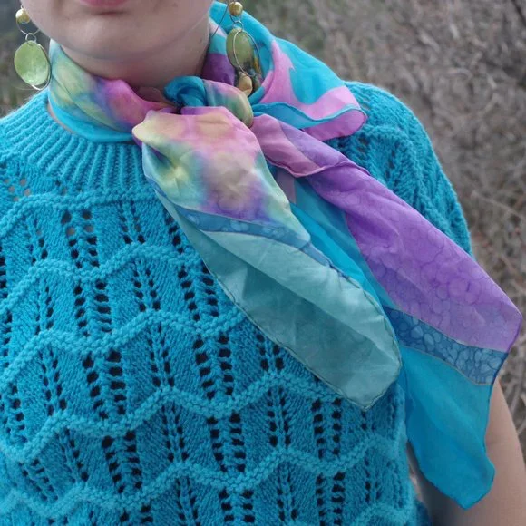 Knit Blue Sweater Spring Top - Picture 3 of 7